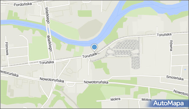 Bydgoszcz, Toruńska, mapa Bydgoszczy