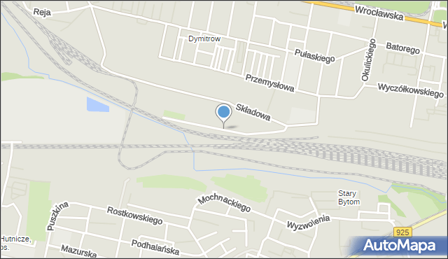 Bytom, Towarowa, mapa Bytomia
