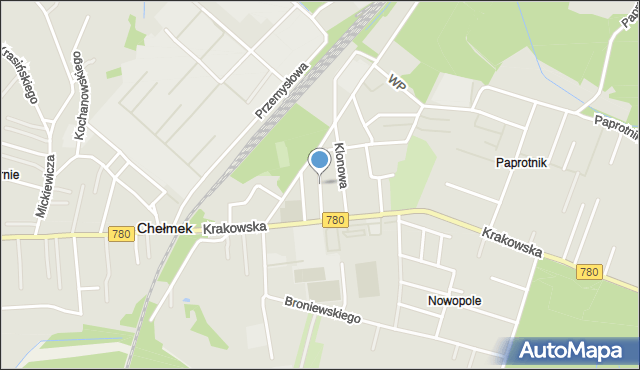Chełmek powiat oświęcimski, Topolowa, mapa Chełmek powiat oświęcimski