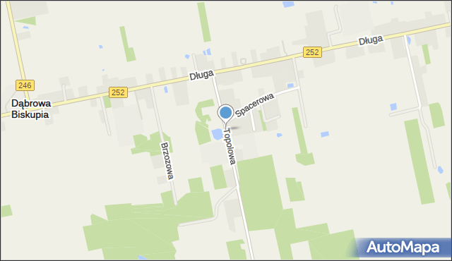 Dąbrowa Biskupia, Topolowa, mapa Dąbrowa Biskupia