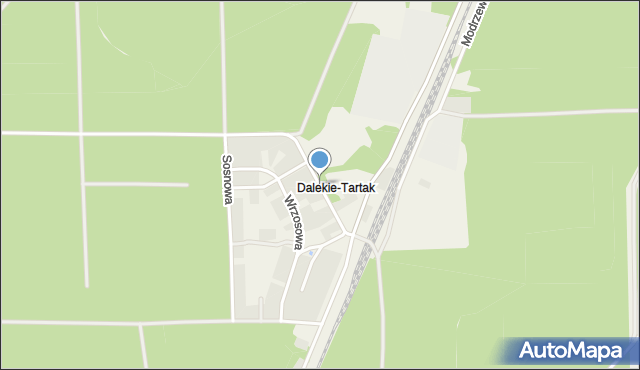 Dalekie-Tartak, Topolowa, mapa Dalekie-Tartak