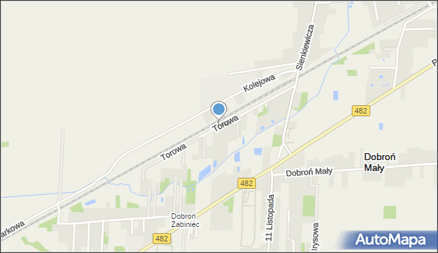 Dobroń, Torowa, mapa Dobroń