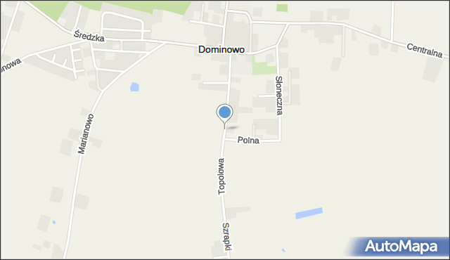 Dominowo, Topolowa, mapa Dominowo