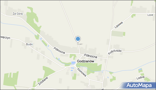 Godzianów, Topolowa, mapa Godzianów