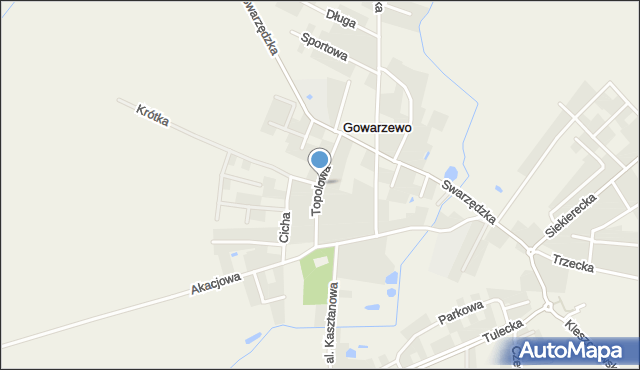 Gowarzewo, Topolowa, mapa Gowarzewo
