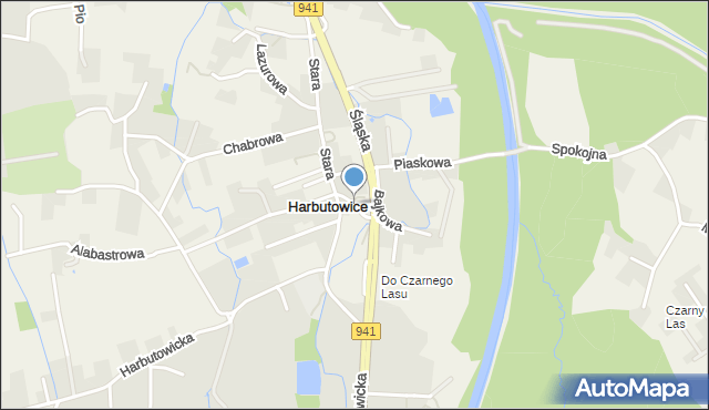 Harbutowice gmina Skoczów, Towarowa, mapa Harbutowice gmina Skoczów