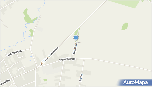 Janów Podlaski, Topolowa, mapa Janów Podlaski