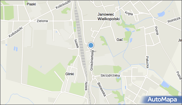 Janowiec Wielkopolski, Towarowa, mapa Janowiec Wielkopolski