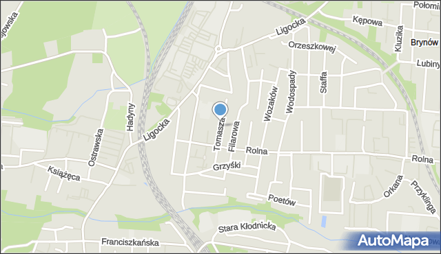 Katowice, Tomasza, mapa Katowic