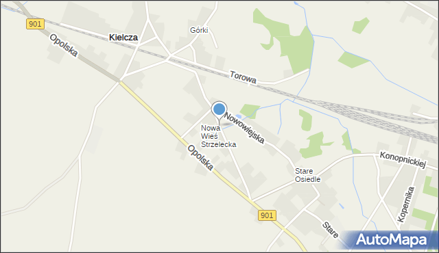 Kielcza, Topolowa, mapa Kielcza