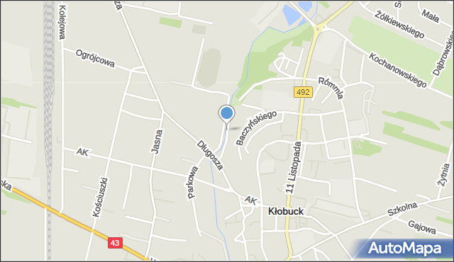 Kłobuck, Topolowa, mapa Kłobuck