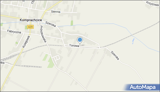 Komprachcice, Torowa, mapa Komprachcice