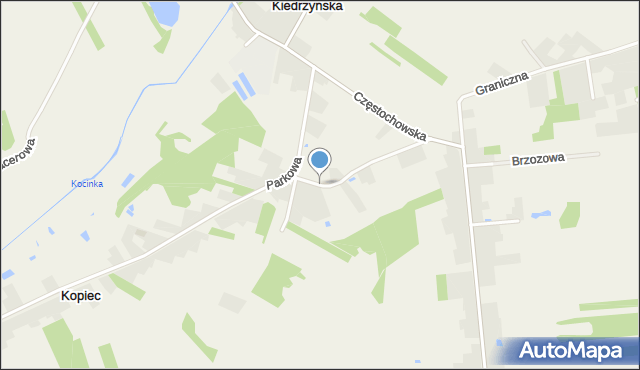 Kopiec gmina Kłobuck, Topolowa, mapa Kopiec gmina Kłobuck