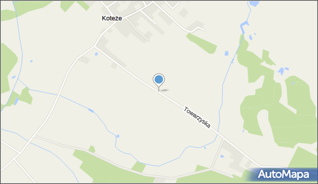 Koteże, Towarzyska, mapa Koteże