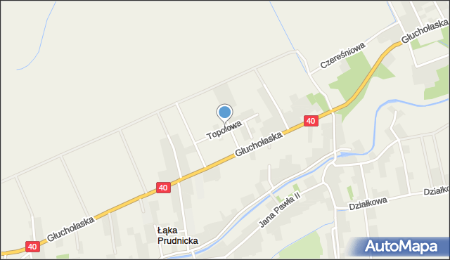 Łąka Prudnicka, Topolowa, mapa Łąka Prudnicka
