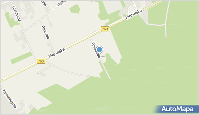 Laskowiec gmina Rzekuń, Towarowa, mapa Laskowiec gmina Rzekuń