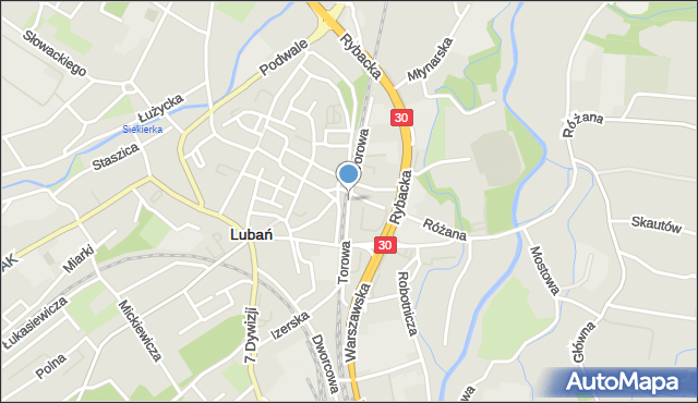 Lubań, Torowa, mapa Lubań