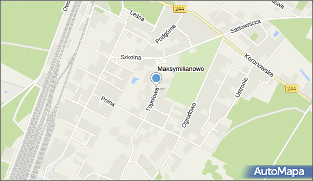 Maksymilianowo gmina Osielsko, Topolowa, mapa Maksymilianowo gmina Osielsko