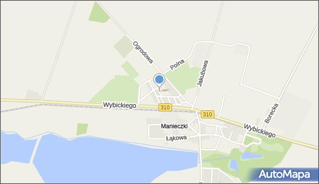 Manieczki, Topolowa, mapa Manieczki