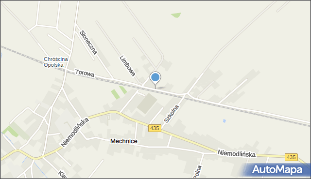 Mechnice gmina Dąbrowa, Torowa, mapa Mechnice gmina Dąbrowa