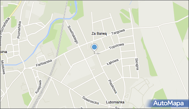 Mosina powiat poznański, Topolowa, mapa Mosina powiat poznański