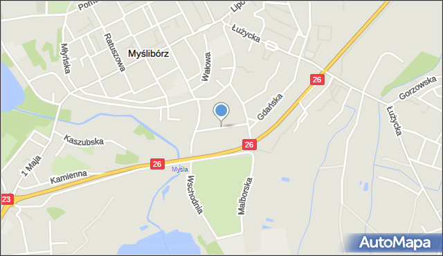 Myślibórz, Torowa, mapa Myślibórz