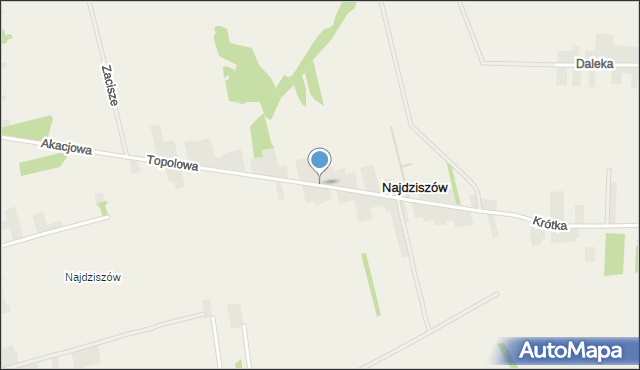 Najdziszów, Topolowa, mapa Najdziszów