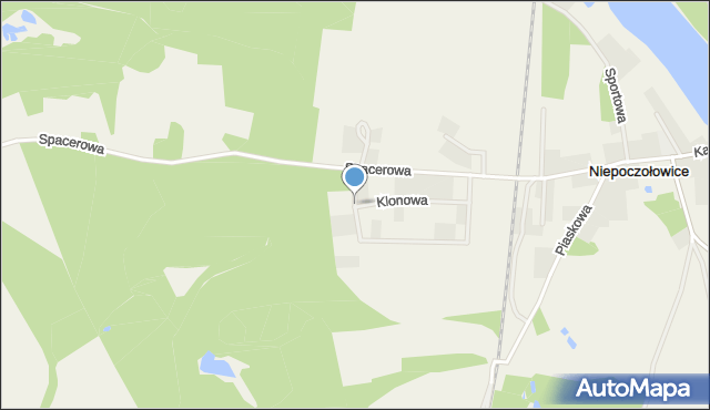 Niepoczołowice, Topolowa, mapa Niepoczołowice