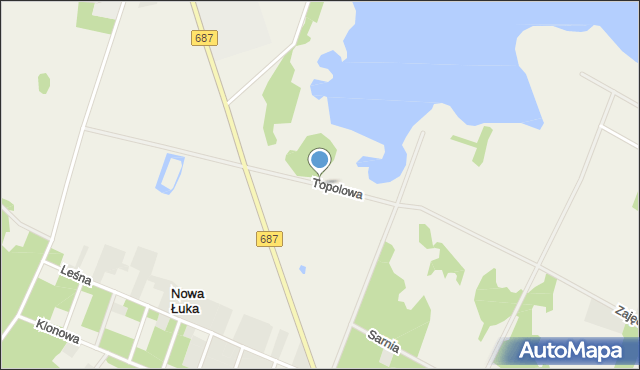 Nowa Łuka, Topolowa, mapa Nowa Łuka