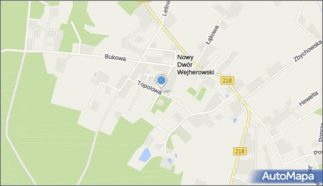 Nowy Dwór Wejherowski, Topolowa, mapa Nowy Dwór Wejherowski