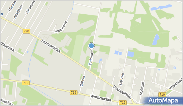 Otrębusy, Torfowa, mapa Otrębusy