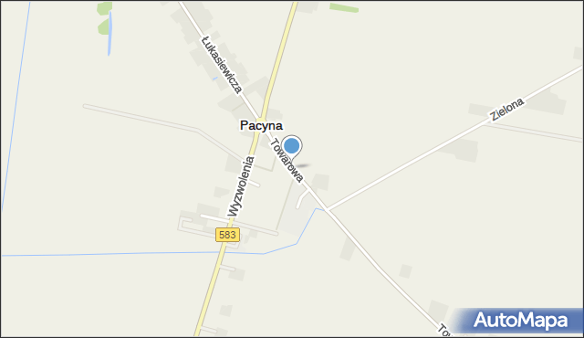 Pacyna, Towarowa, mapa Pacyna