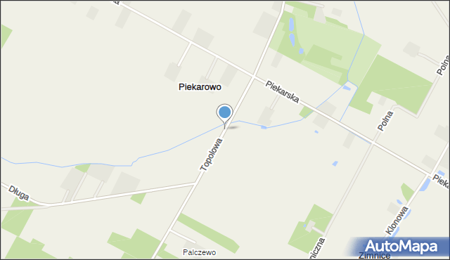 Piekarowo, Topolowa, mapa Piekarowo