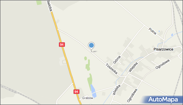 Pisarzowice gmina Toszek, Toszecka, mapa Pisarzowice gmina Toszek