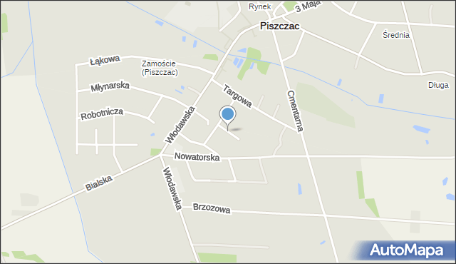 Piszczac, Topolowa, mapa Piszczac