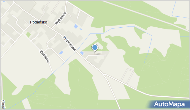 Podańsko, Topolowa, mapa Podańsko