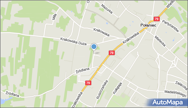 Połaniec powiat staszowski, Topolowa, mapa Połaniec powiat staszowski