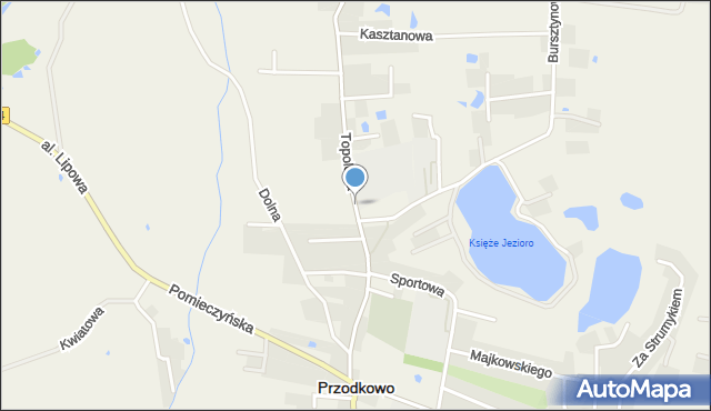 Przodkowo, Topolowa, mapa Przodkowo