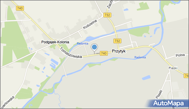 Przytyk, Tomaszowska, mapa Przytyk