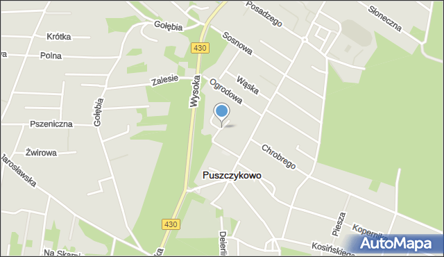 Puszczykowo powiat poznański, Topolowa, mapa Puszczykowo powiat poznański