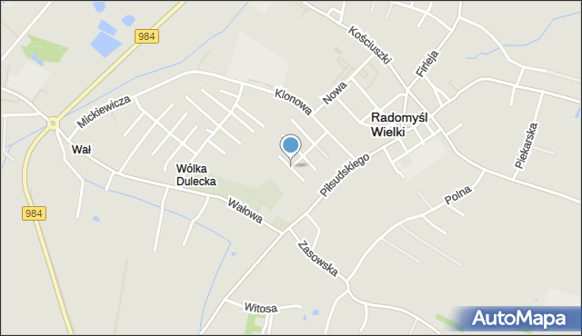 Radomyśl Wielki, Topolowa, mapa Radomyśl Wielki