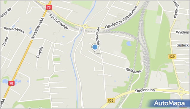 Rybnik, Torfowa, mapa Rybnika