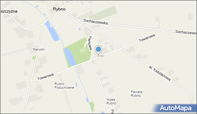 Rybno powiat sochaczewski, Towarowa, mapa Rybno powiat sochaczewski