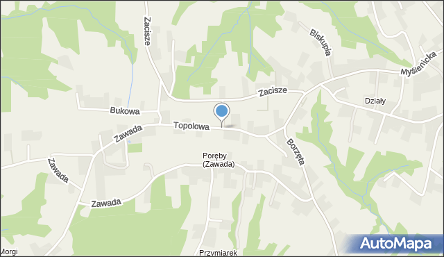 Siepraw, Topolowa, mapa Siepraw