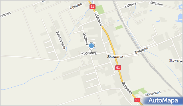 Skowarcz, Topolowa, mapa Skowarcz