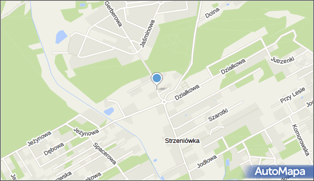 Strzeniówka, Topolowa, mapa Strzeniówka