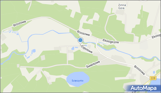 Sulęczyno, Topolowa, mapa Sulęczyno