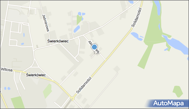 Świerkówiec, Topolowa, mapa Świerkówiec