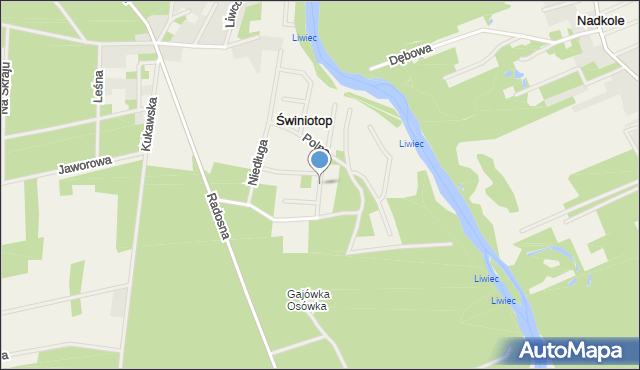 Świniotop, Topolowa, mapa Świniotop