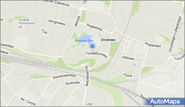 Szczecin, Tomaszowska, mapa Szczecina